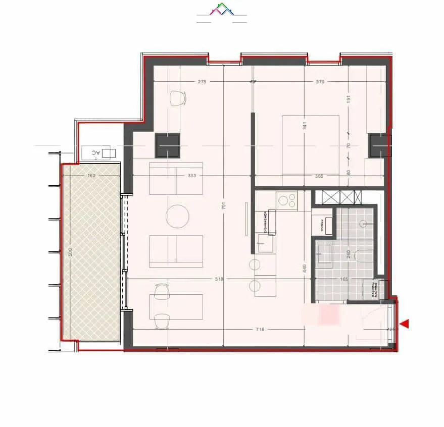 Apartament Ne Shitje 1+1 tek Kthesa e Kamzes (ID B110583) Tirane