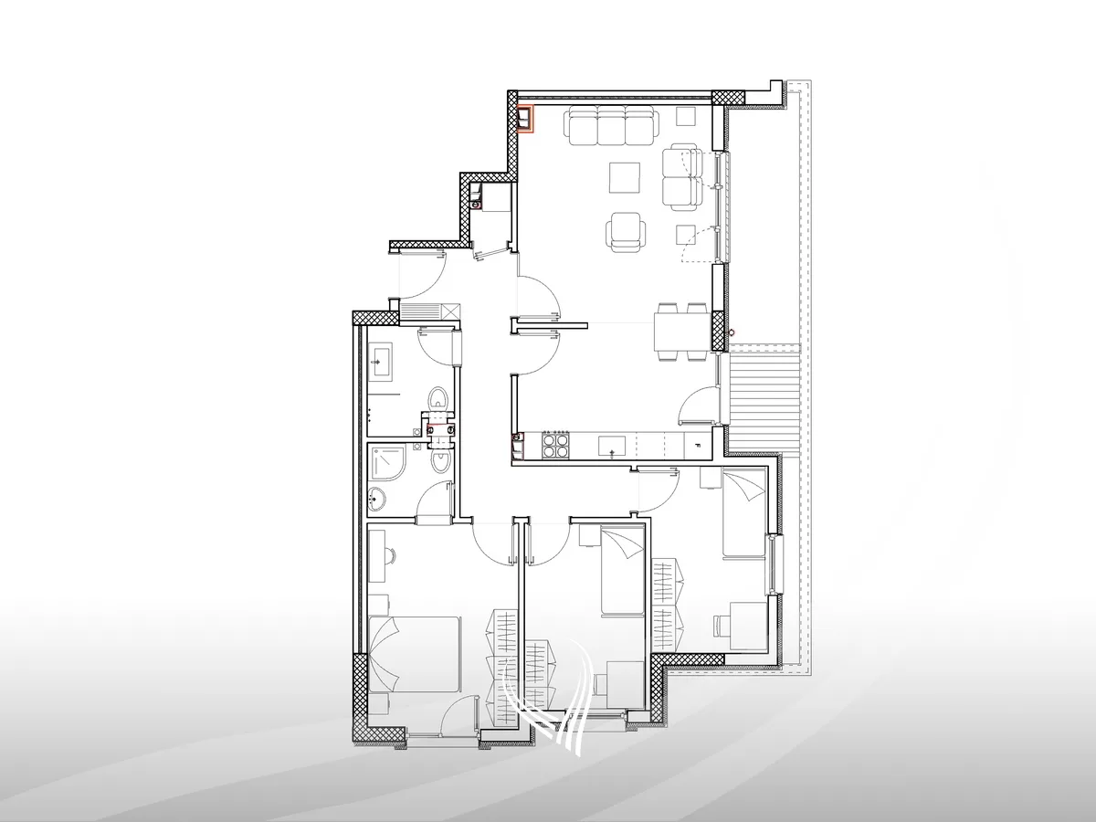Banesë me 3 dhoma gjumi në shitje në lagjen Kalabria – Emshir