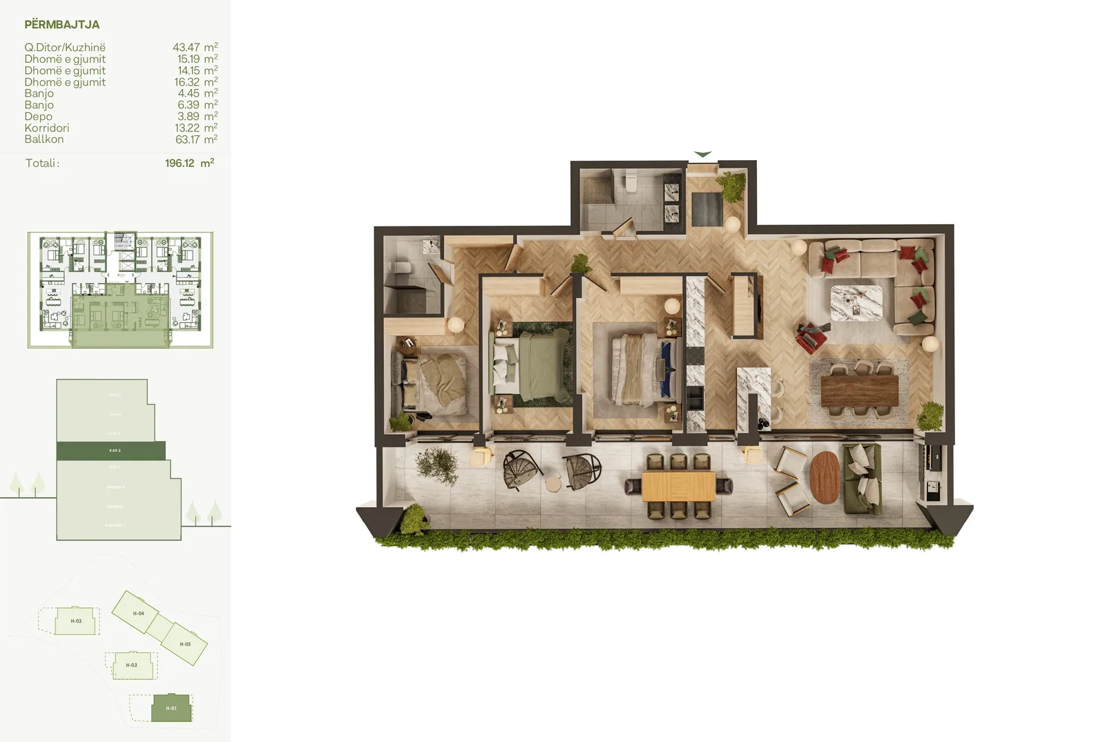 Banesë 196.12m² për #SHITJE në Lagjen Lake Side Living.