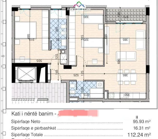 Apartament Ne Shitje 2+1+2 ne Don Bosko (ID B120587) Tirane.