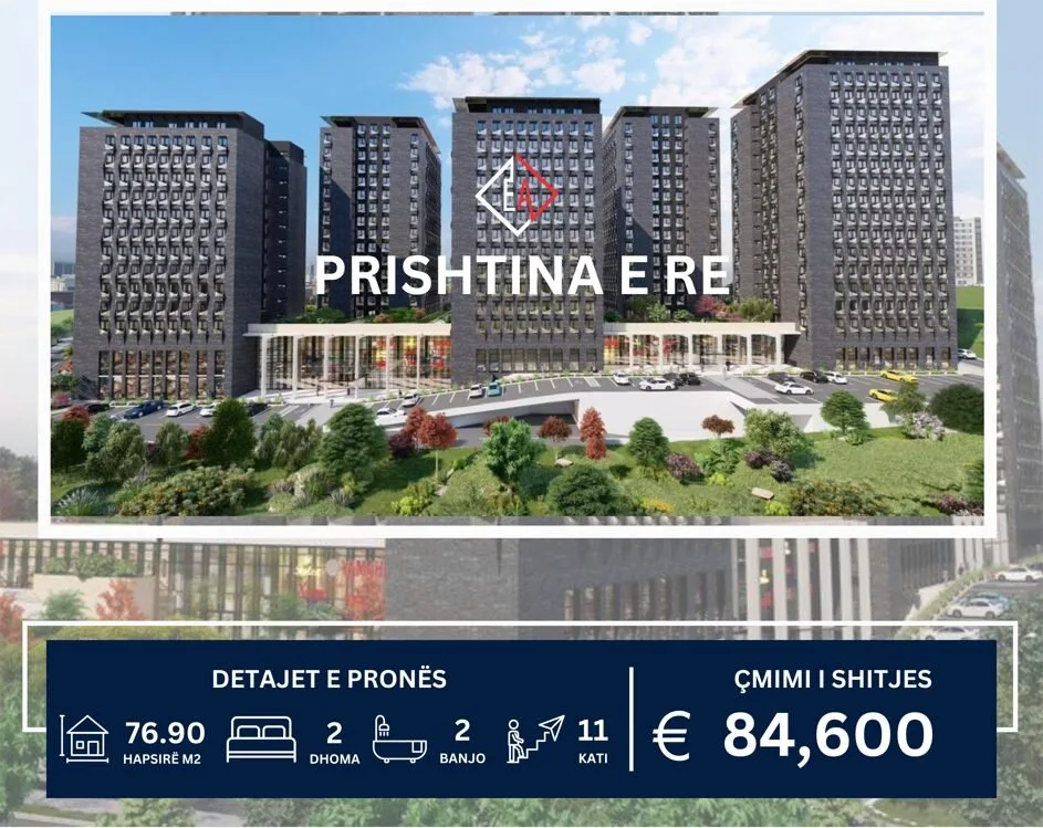 BANESË PËR SHITJE TEK PRISHTINA E RE! 76,90m2 KATI 11