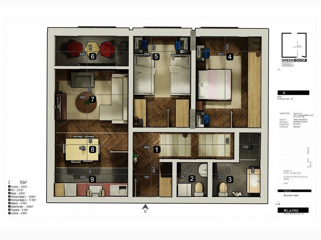 BANESË PËR SHITJE TEK PRISHTINA E RE! 76,90m2 KATI 11