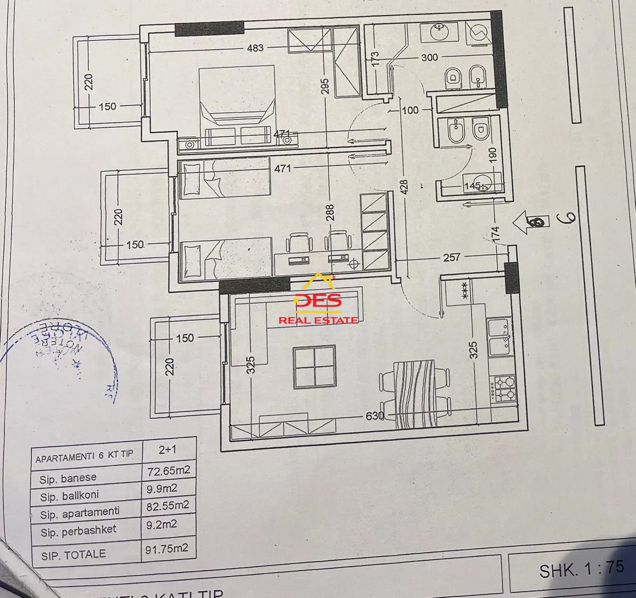 Shitet apartament 2+1+2 në orikum ,vlorë