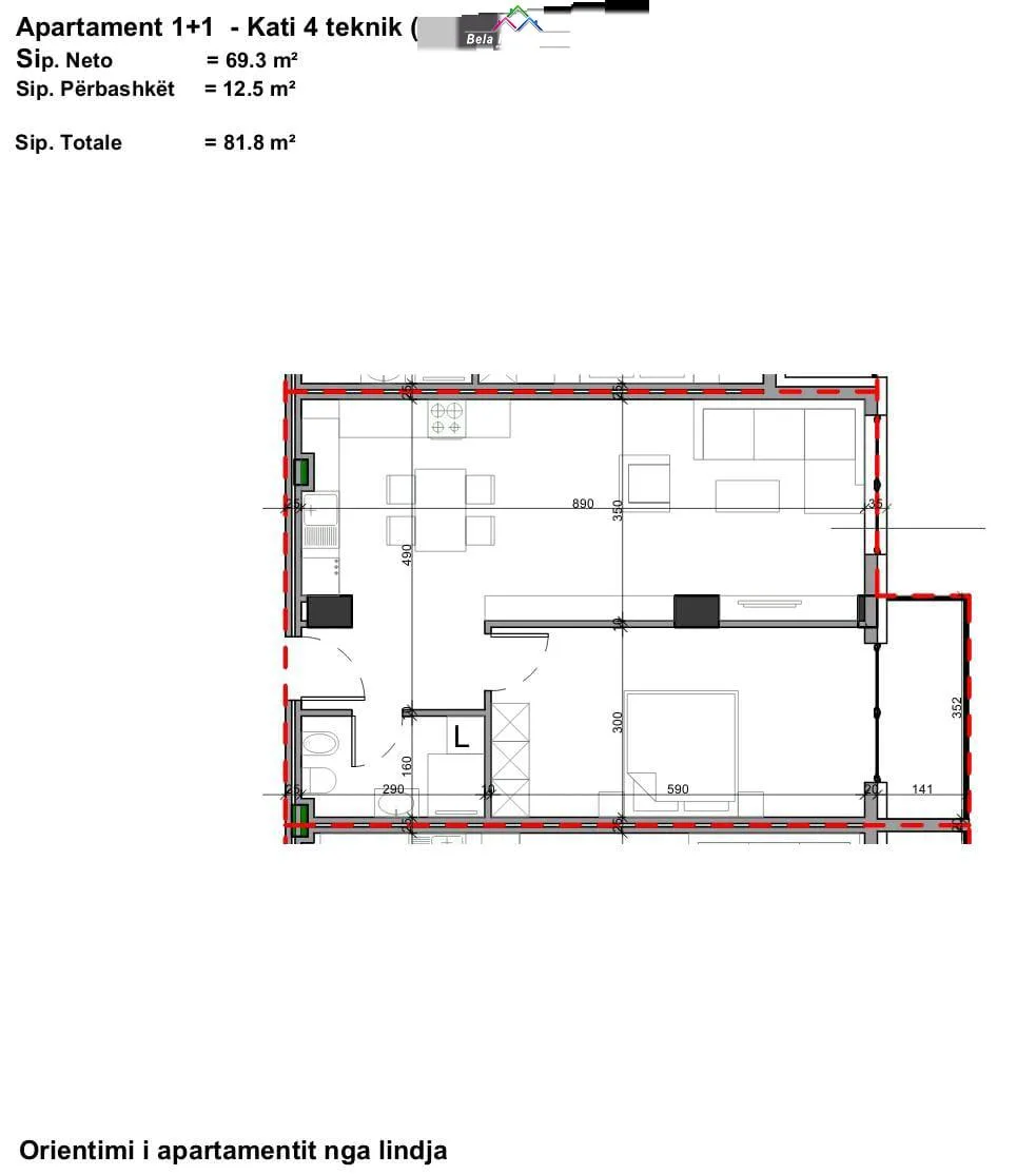 Apartament per shitje 1+1 prane Ministrise se Jashtme (ID B110407) Tirane
