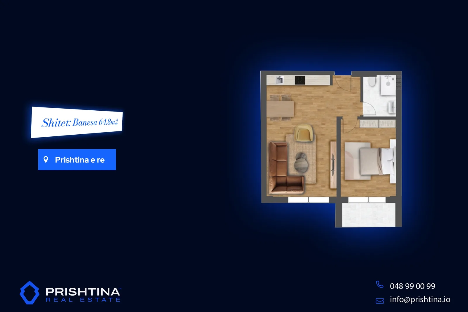 Banesë në shitje 64.8m² te Prishtina e Re