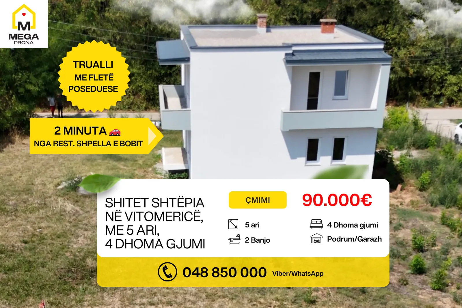 Shtëpia në shitje në Vitomericë – 5 ari truall