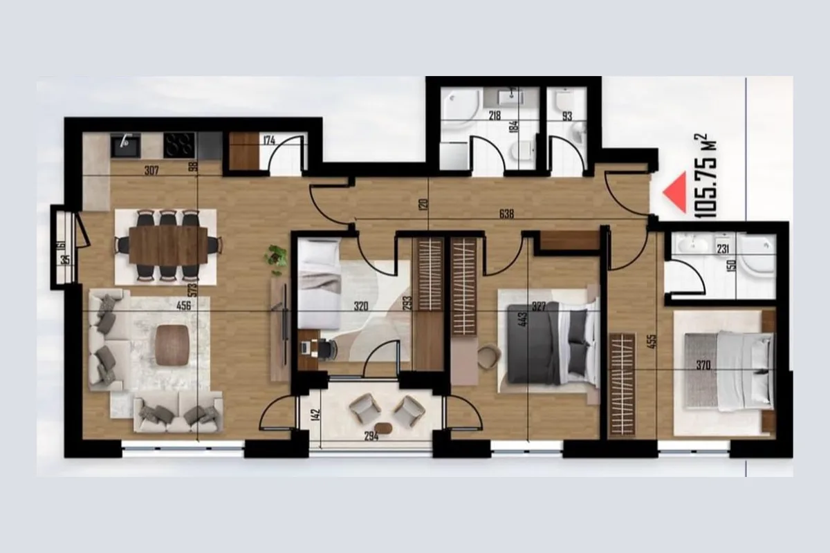 Banesë 105.75m² për #SHITJE në Veternik