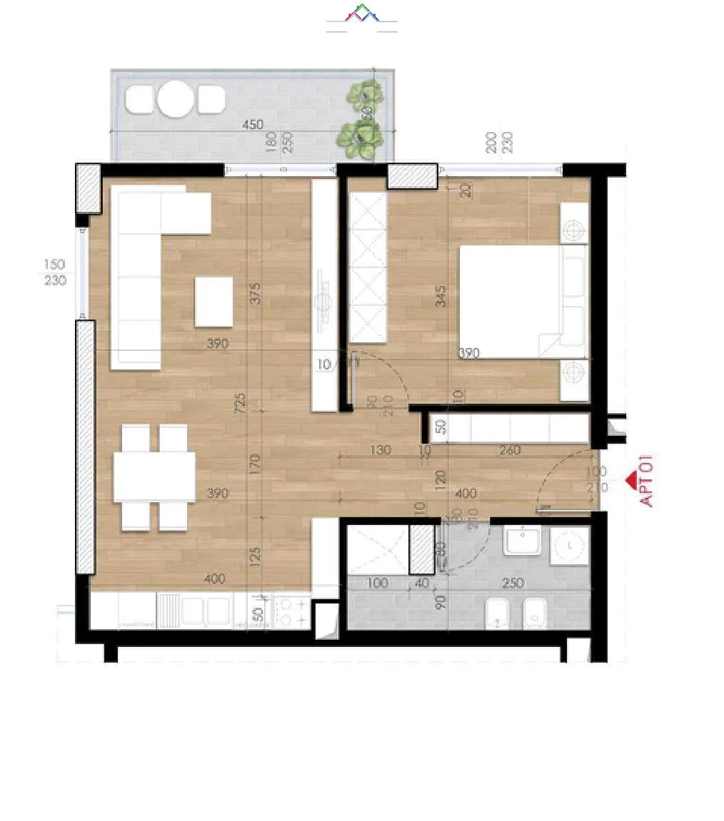 Shitet Apartament 1+1 Tek Kompleksi Turdiu (ID B110312) Tirane
