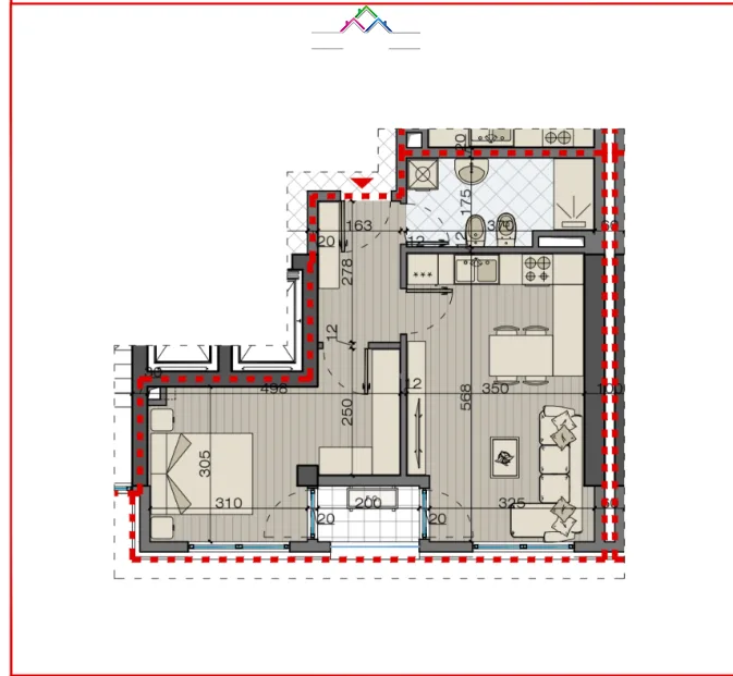 Shitet apartament 1+1 tek Bulevardi Ri (ID B110349) Tirane