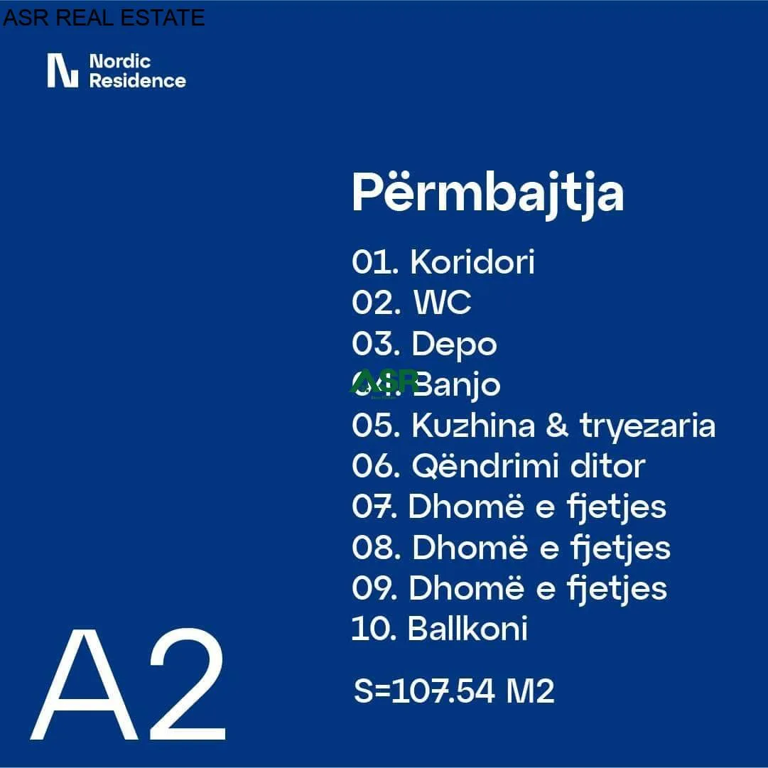 Shitet banesa në kompleksin Nordic Residence, ne Mati 1 afër lagjes Kodrina