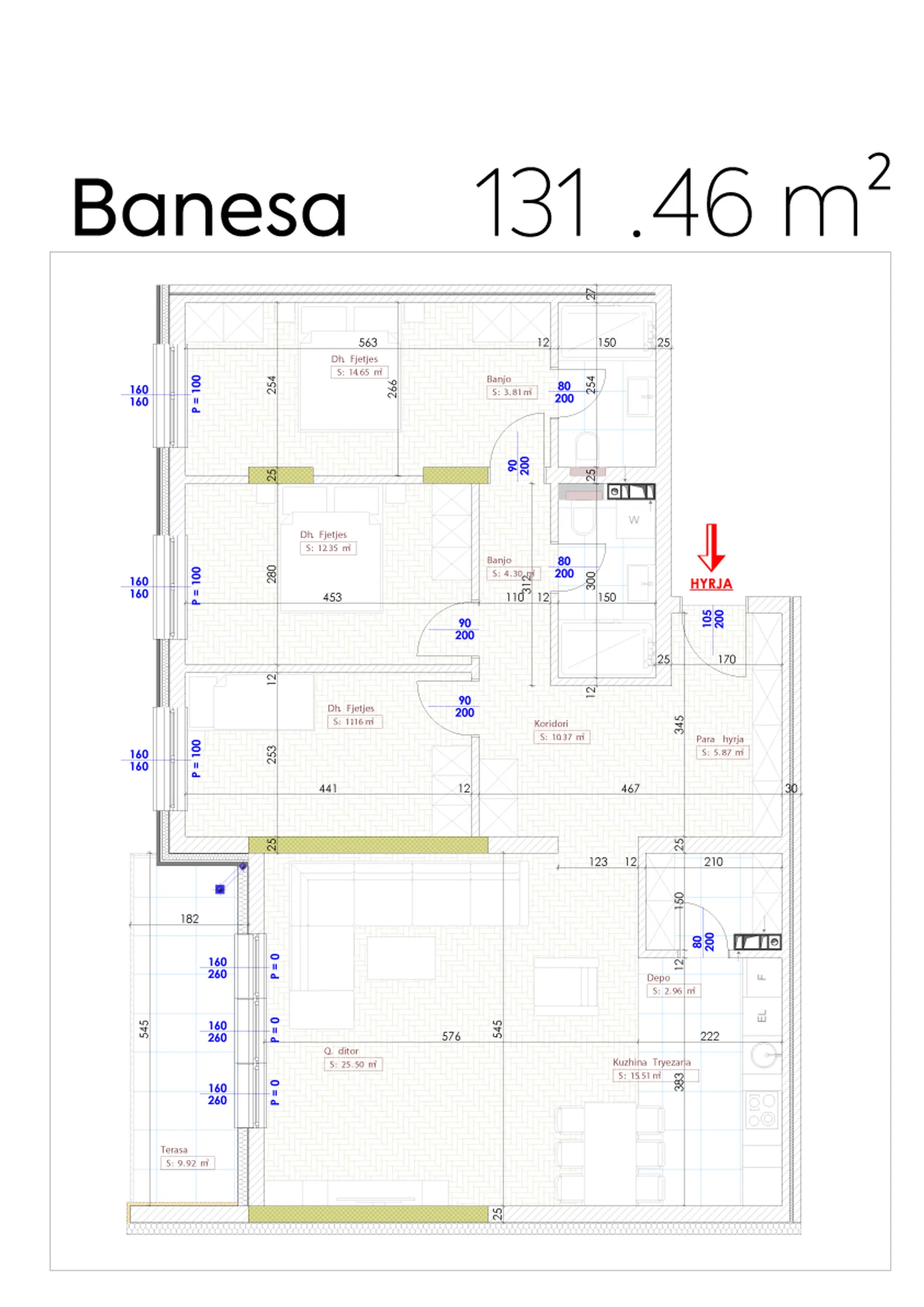 Banesë 131.46m² në #SHITJE te Prishtina e re.