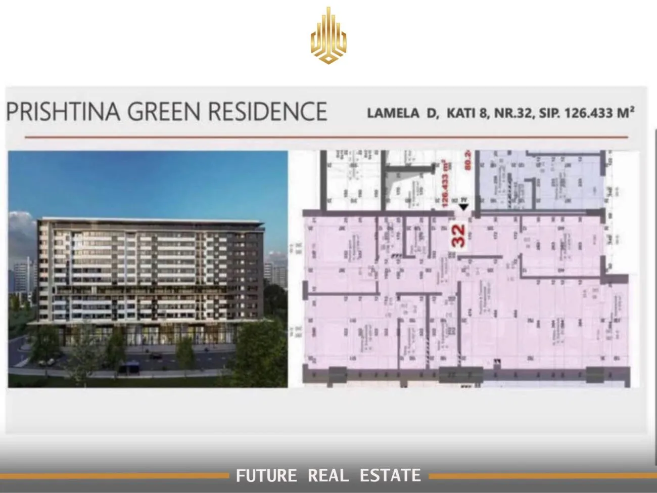 Banesë në SHITJE – 3 Dhoma gjumi – Prishtinë – Prishtina e re – Prishtina Green Residence – Rruga A.