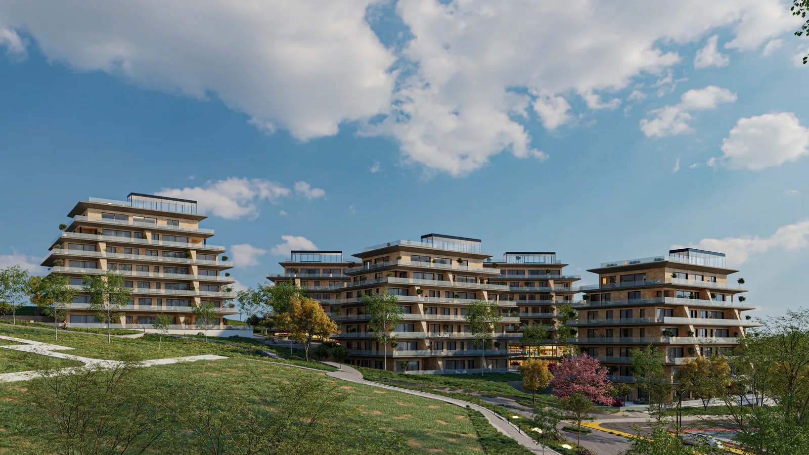 Penthouse 311.6m² banim + 291.43m² terasë dhe 462.11m² terasë në kulm për #SHITJE në Lagjen Lake Side Living.