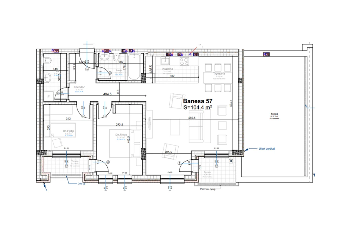 Banesë Penthouse 104.4m² + 40m² në #SHITJE te Prishtina e Re