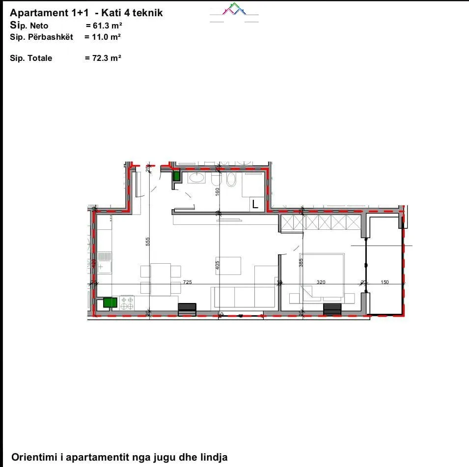 Apartament per shitje 1+1 prane Ministrise se Jashtme (ID B110406) Tirane