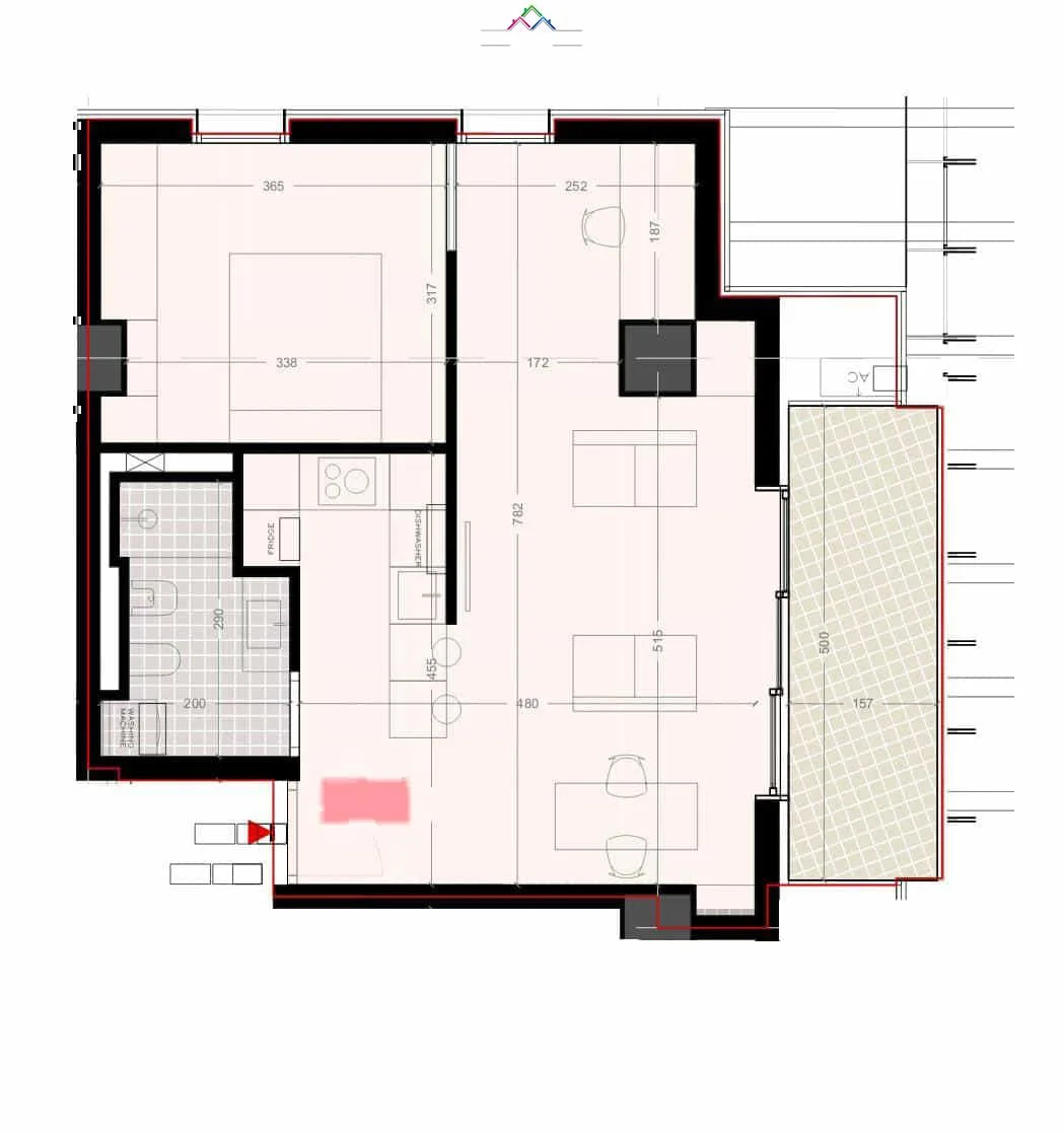 Apartament Ne Shitje 1+1 tek Kthesa e Kamzes (ID B110585) Tirane