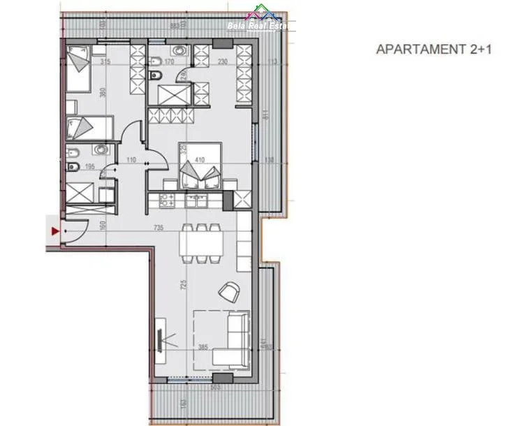 Apartament Ne Shitje 2+1 Tek Kompleksi Univers City (ID B120662) Tirane