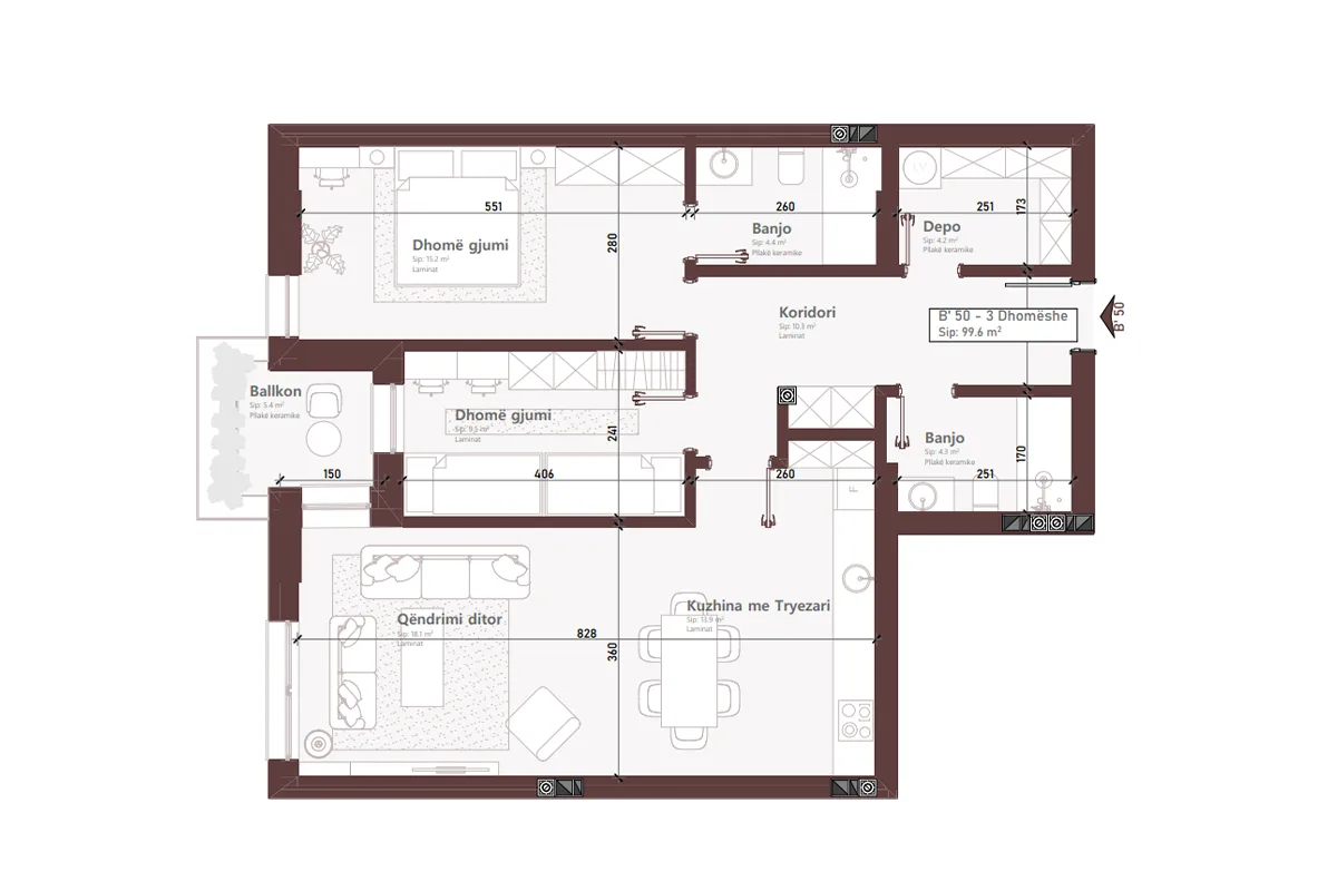 Banesë 99.6m² për #SHITJE në Prizren.
