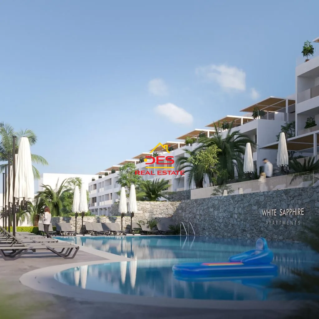 Shitet apartament 1+1 në kompleks vilash mbi marina bay pamje nga deti🌅