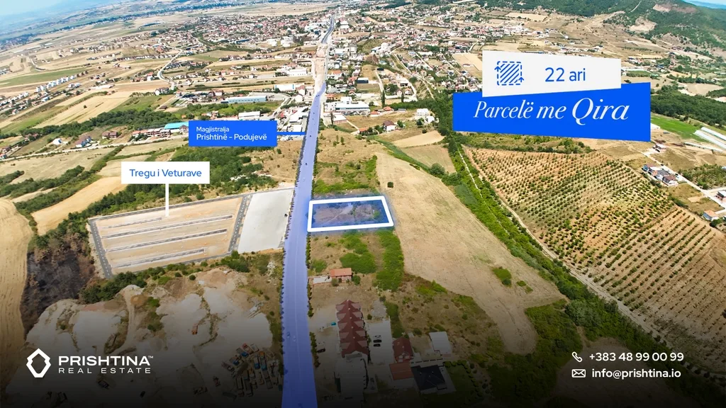 Parcelë me qira – 22 Ari në Magjistralen Prishtinë–Podujevë