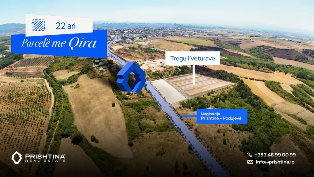 Parcelë me qira – 22 Ari në Magjistralen Prishtinë–Podujevë