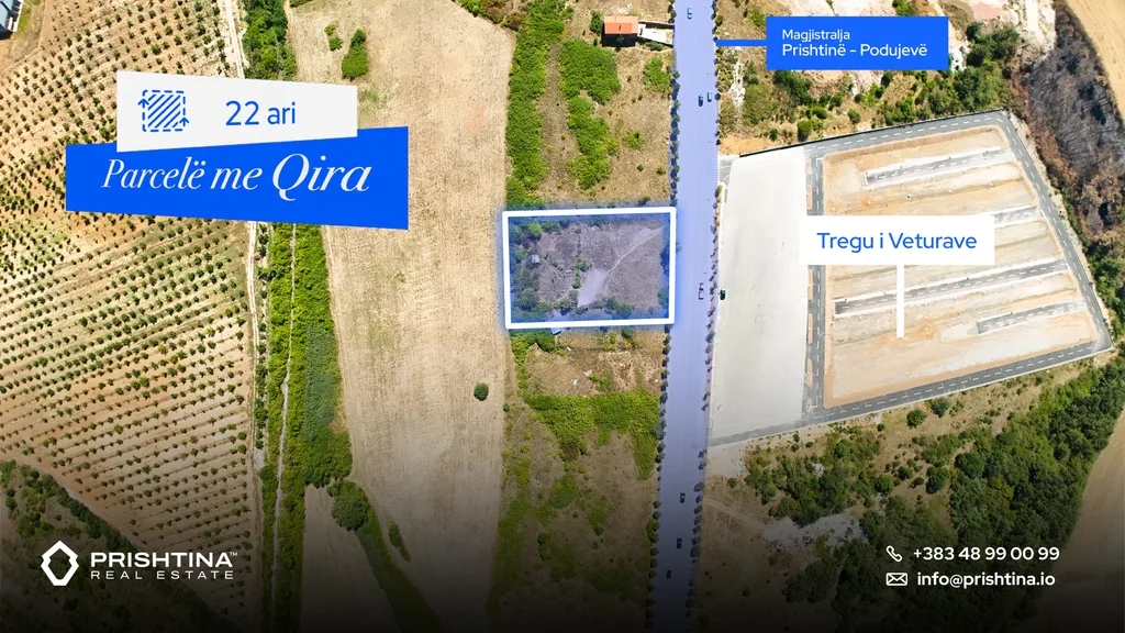 Parcelë me qira – 22 Ari në Magjistralen Prishtinë–Podujevë
