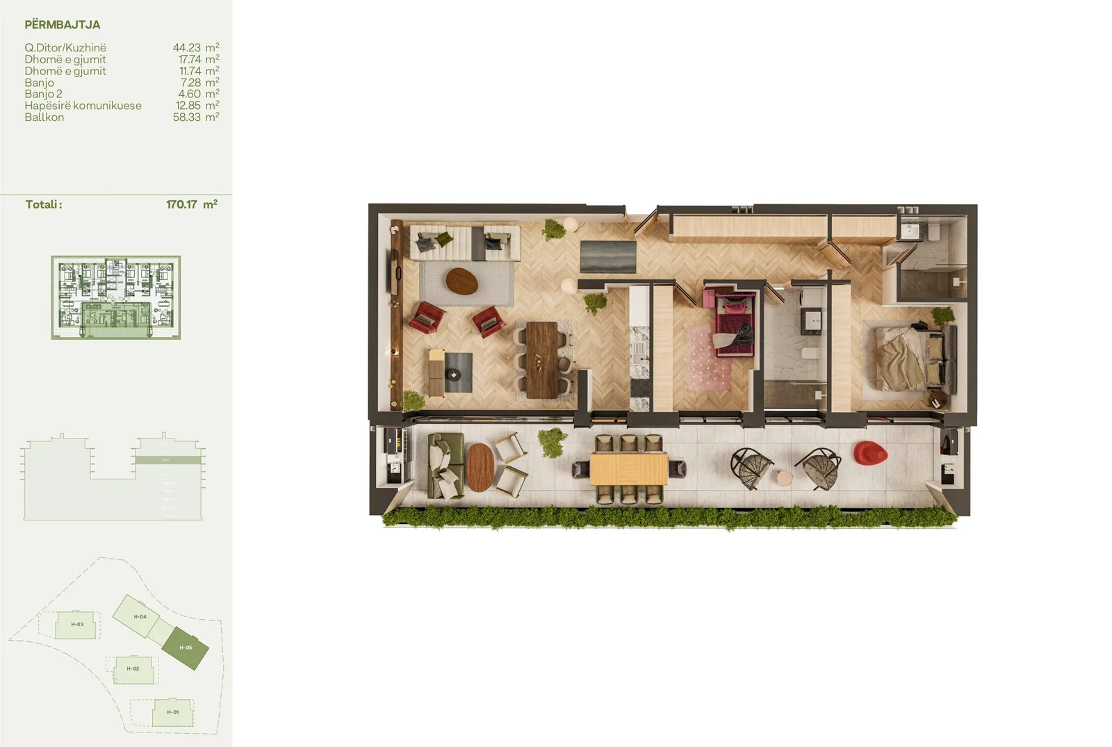 Banesë 170.17m² për #SHITJE në Lagjen Lake Side Living.