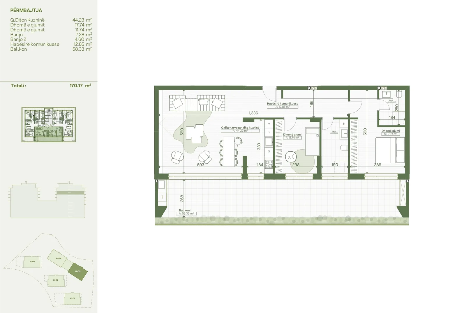 Banesë 170.17m² për #SHITJE në Lagjen Lake Side Living.